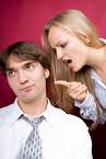 woman yelling man