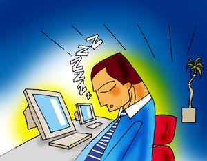 man napping work