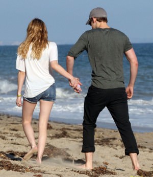 Emma Roberts And Chord Overstreet Walking On The Beach In Malibu