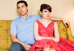 man woman disinterested