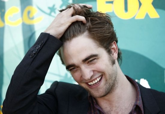 robert pattinson happy