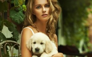 woman puppy