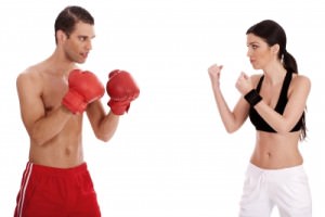 man woman fighting