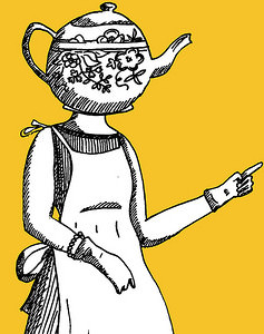 woman teapot head