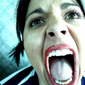 woman yelling