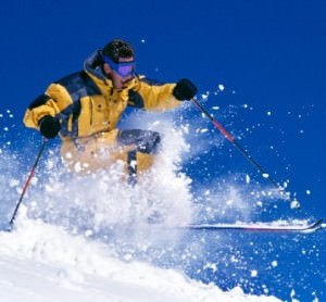 man skiing