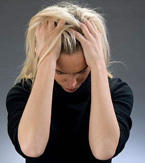 woman upset