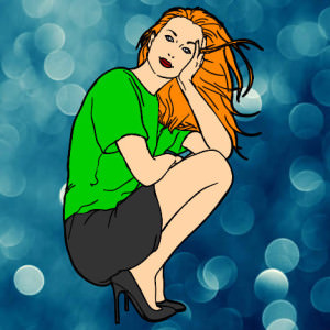 woman crouching