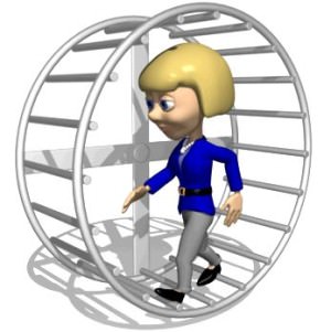 woman hamster wheel