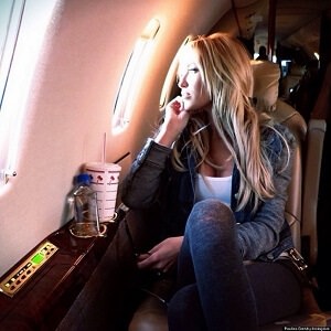 woman on plane