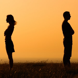 couple standing apart 2