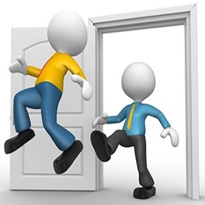 man getting kicked out of house