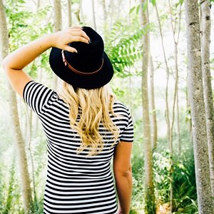 woman in forest