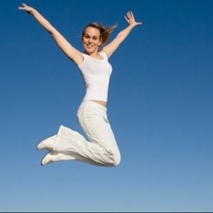 woman jumping