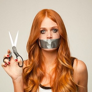 woman hair scissors