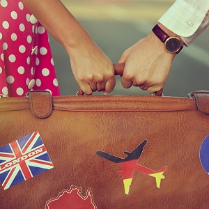 couple suitcase